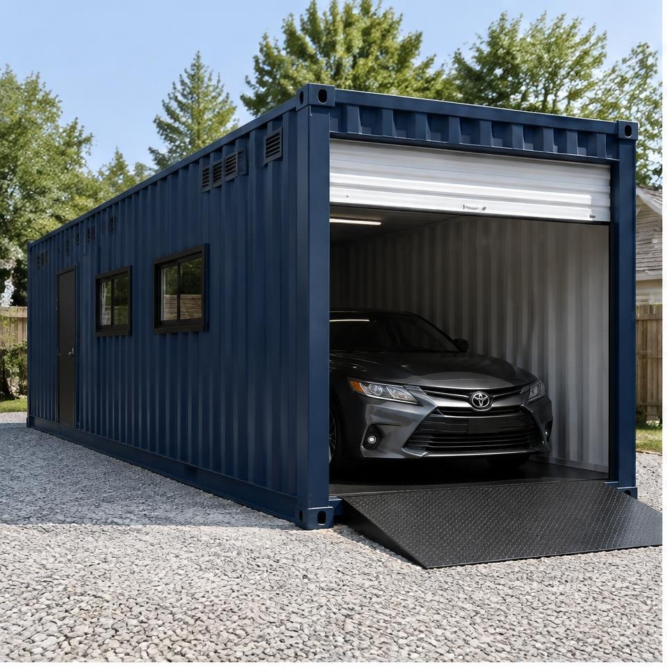 Outback Longhorn 40 Car & Workshop Garage Outback Longhorn 40 Car & Workshop Garage — front three-quarter exterior showing the catalog configuration