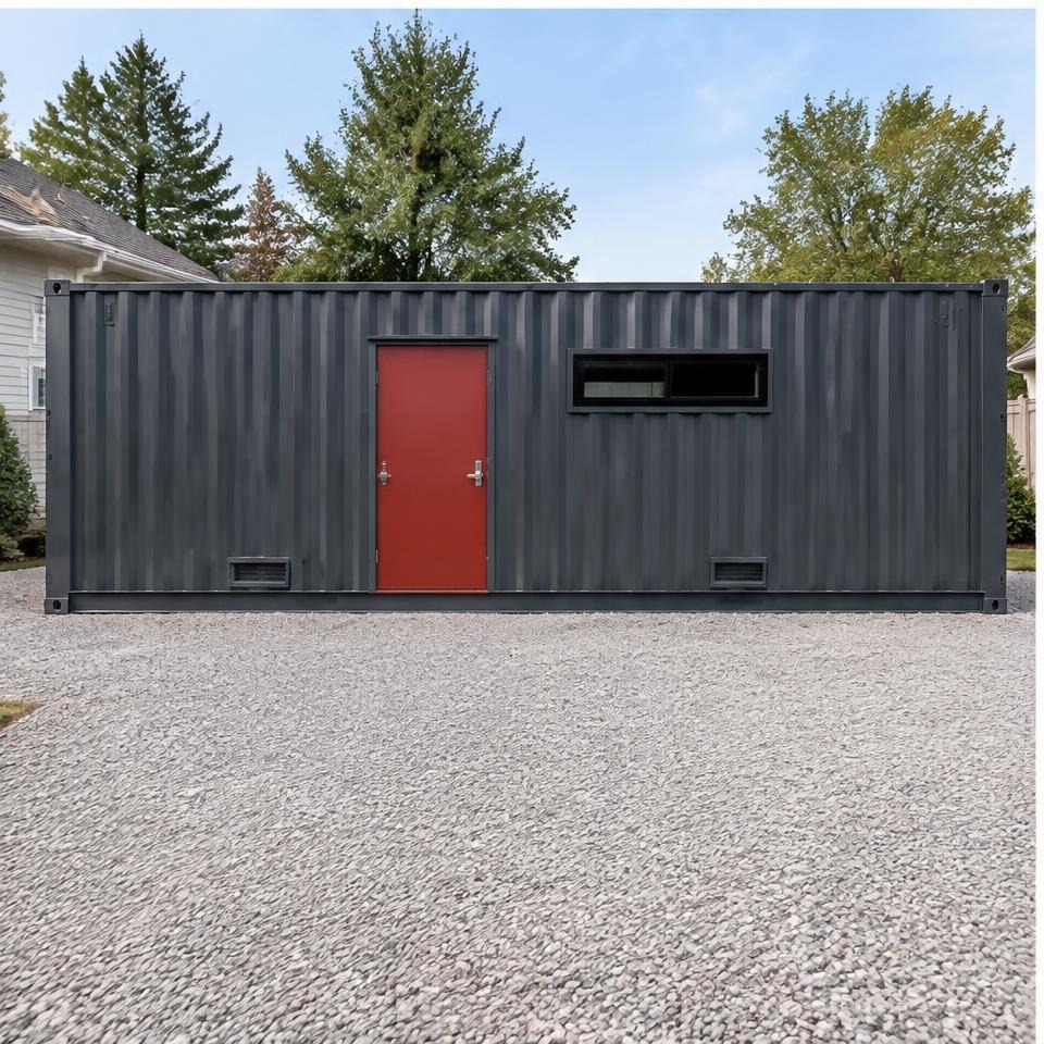 Outback Forge 20 Insulated Workshop Garage — Full side exterior Outback Forge 20 Insulated Workshop Garage — full side exterior showing the catalog configuration