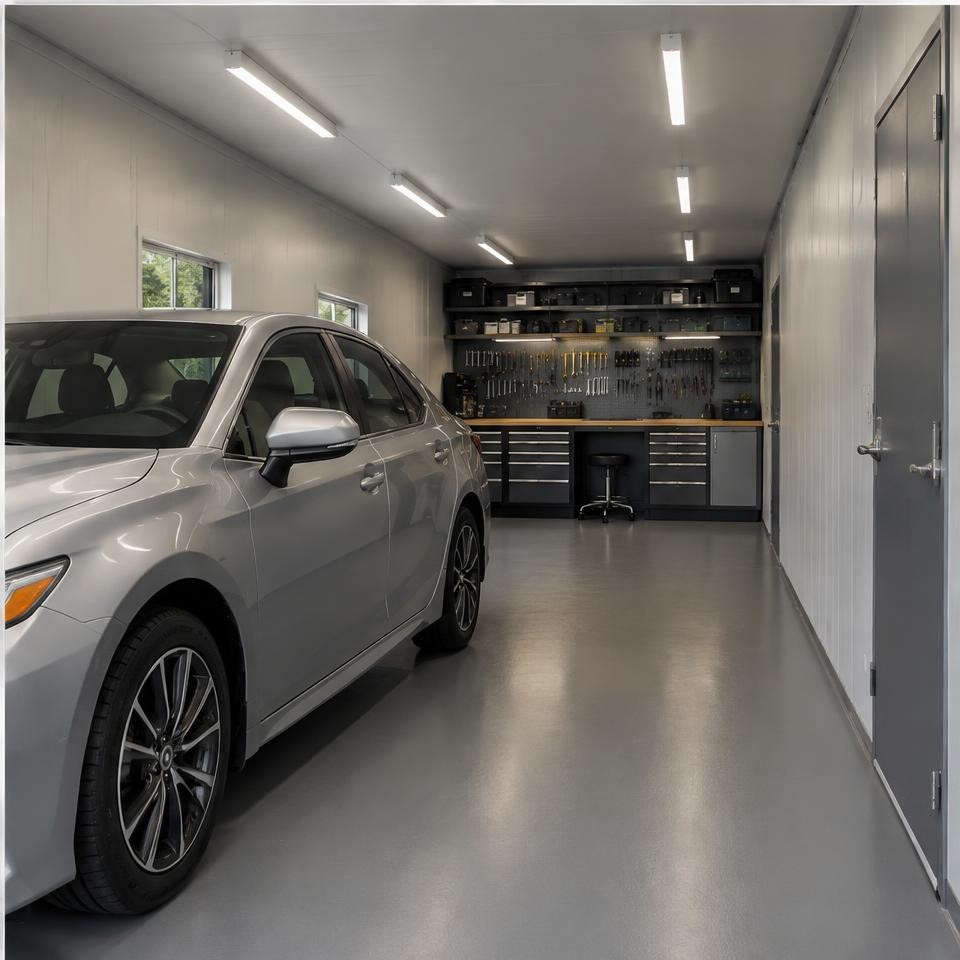 Outback Longhorn 40 Car & Workshop Garage — Complete interior overview Outback Longhorn 40 Car & Workshop Garage — complete interior overview showing the catalog configuration