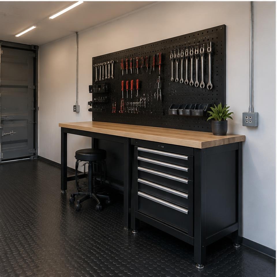 Outback Forge 20 Insulated Workshop Garage — Interior feature and work zone Outback Forge 20 Insulated Workshop Garage — interior feature and work zone showing the catalog configuration