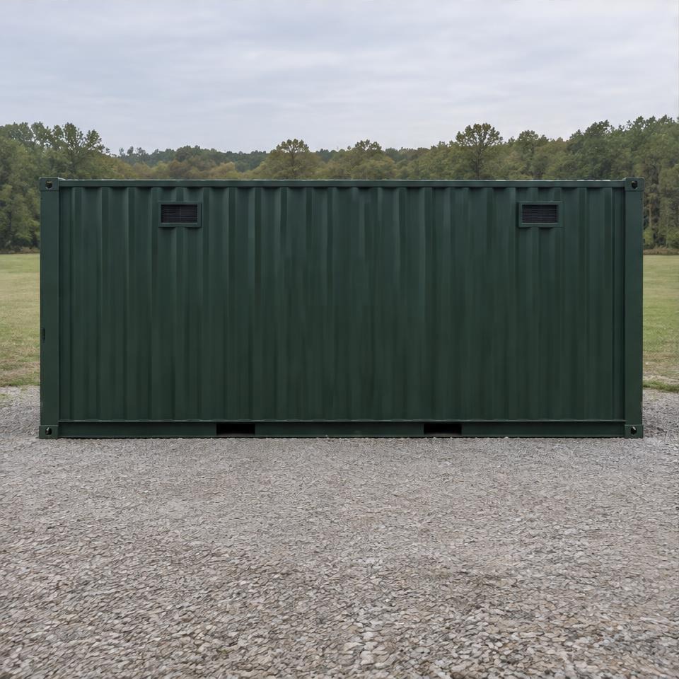 Outback Ridge 20 Compact Equipment Garage — Full side exterior Outback Ridge 20 Compact Equipment Garage — full side exterior showing the catalog configuration