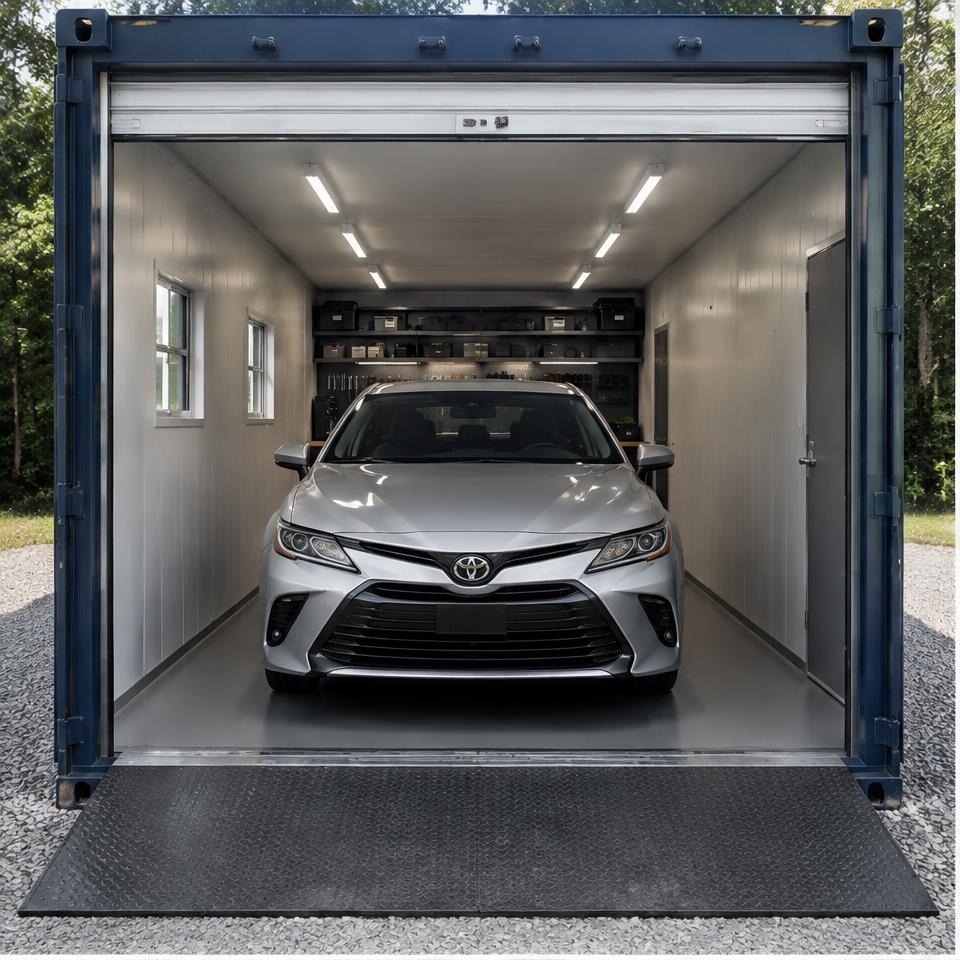 Outback Longhorn 40 Car & Workshop Garage — Interior from primary entrance Outback Longhorn 40 Car & Workshop Garage — interior from primary entrance showing the catalog configuration