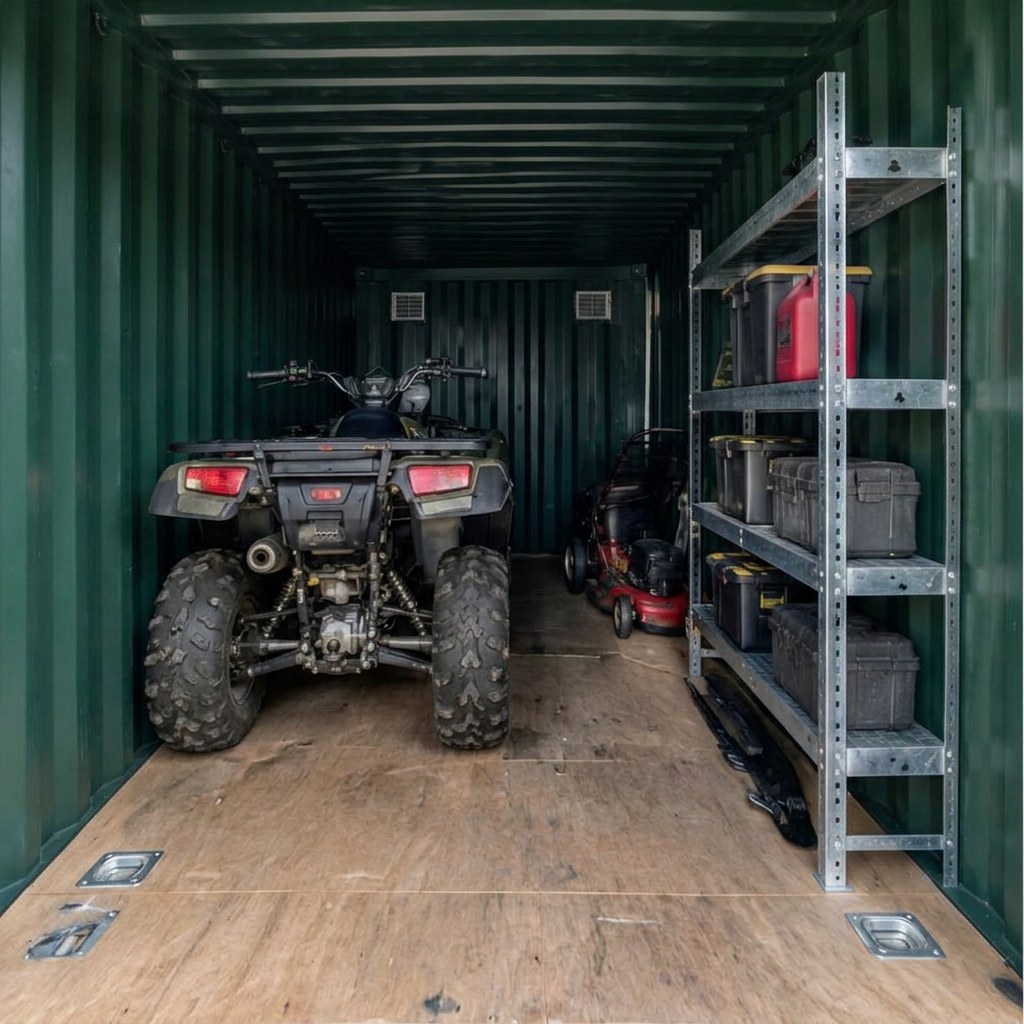 Outback Ridge 20 Compact Equipment Garage — Interior feature and work zone Outback Ridge 20 Compact Equipment Garage — interior feature and work zone showing the catalog configuration